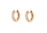 Charming Design Rose Gold Colour 925 Sterling Silver Hugging Earrings studded with CZ